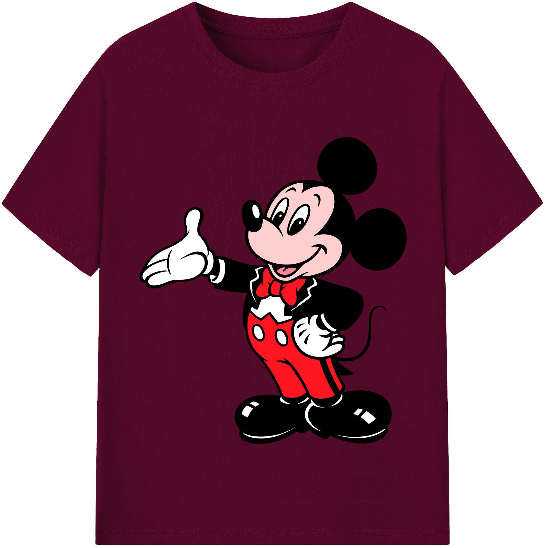 （画像用） ミッキーマウス Mickey Mouse レディースカジュアルプリントTシャツ（綿100％）